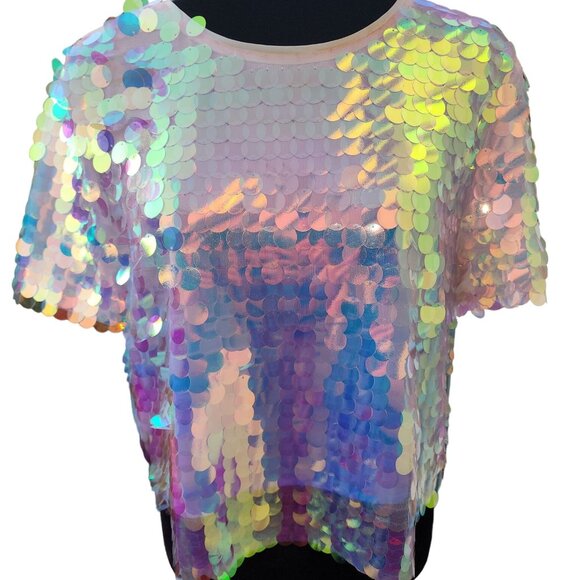 Luxury Evening Cocktail Beaded Sequins Runway Couture Top Blouse Jacket Cover NW - Picture 8 of 8